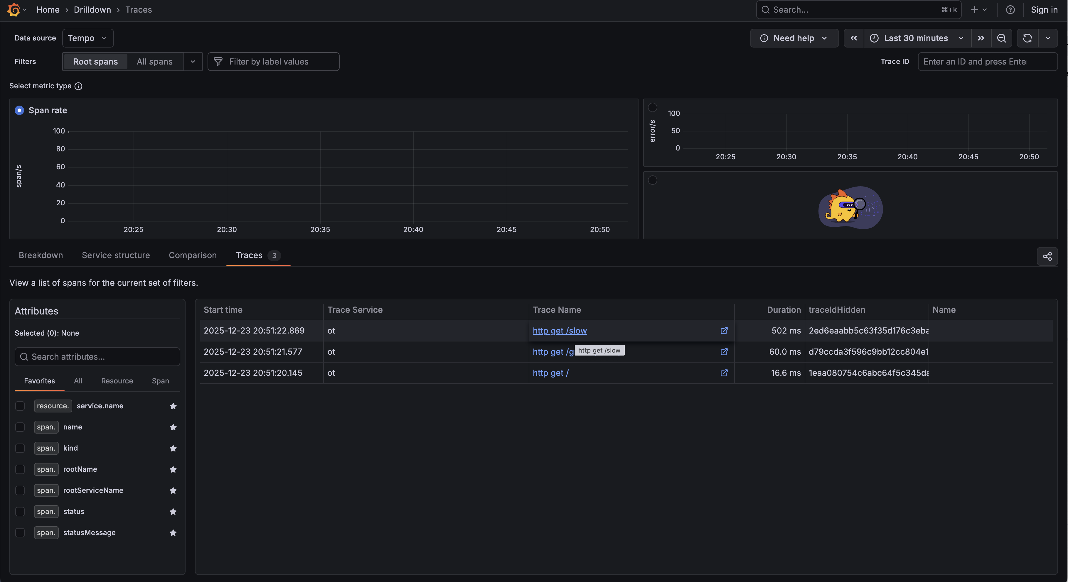 Traces in Grafana