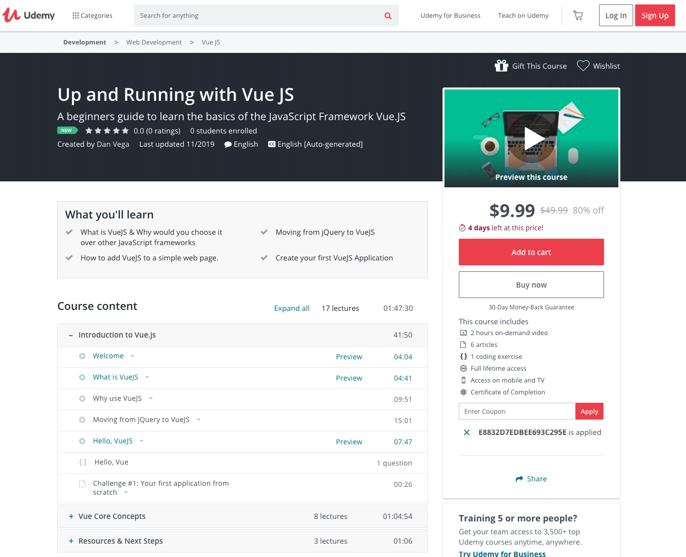 Course Landing Page