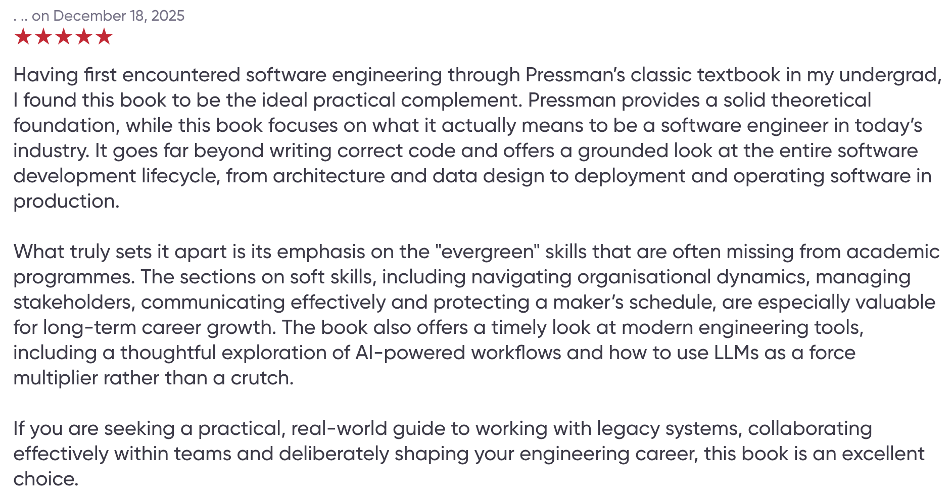 O'Reilly 5-Star Review