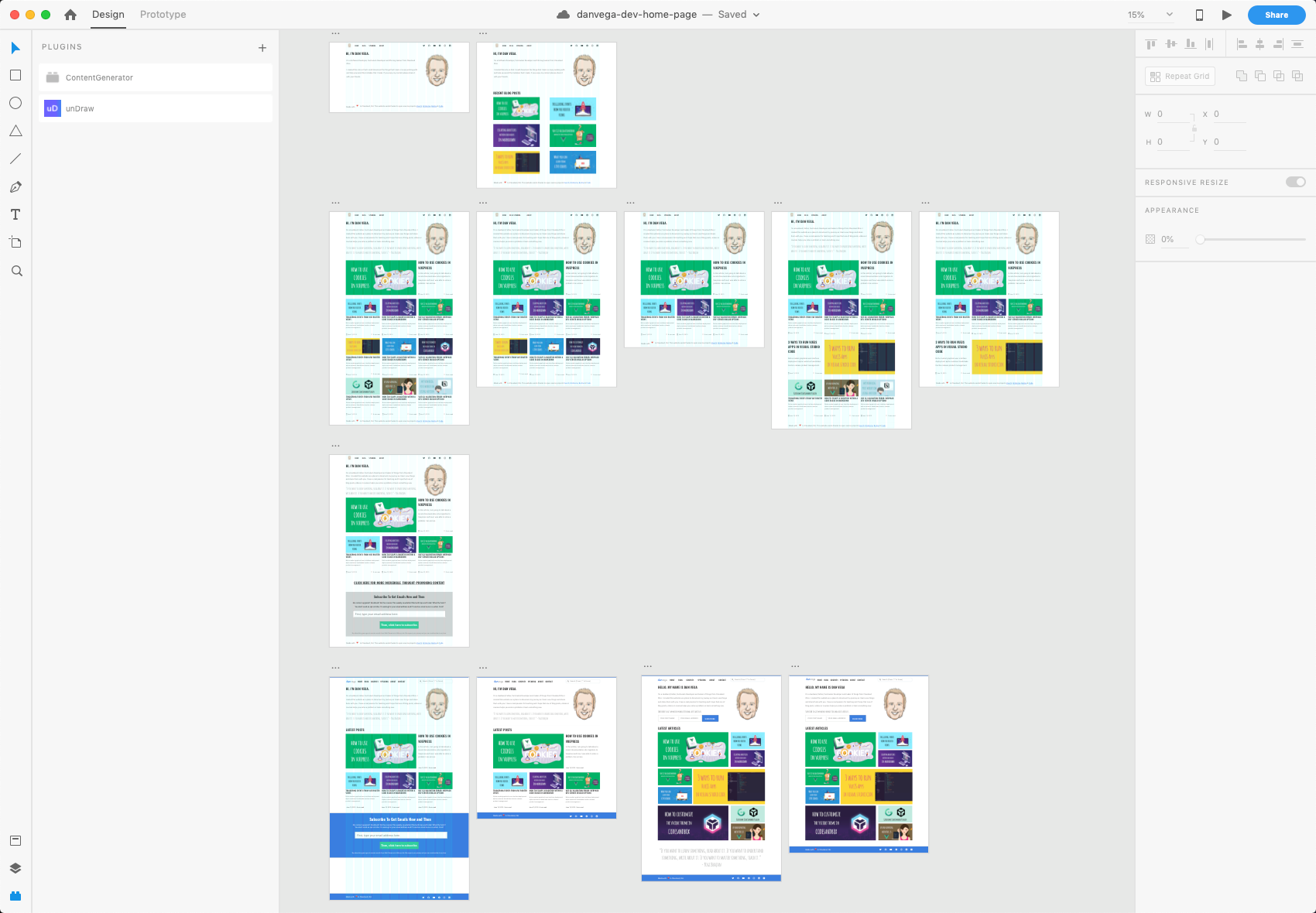 Adobe XD Home Page Layouts