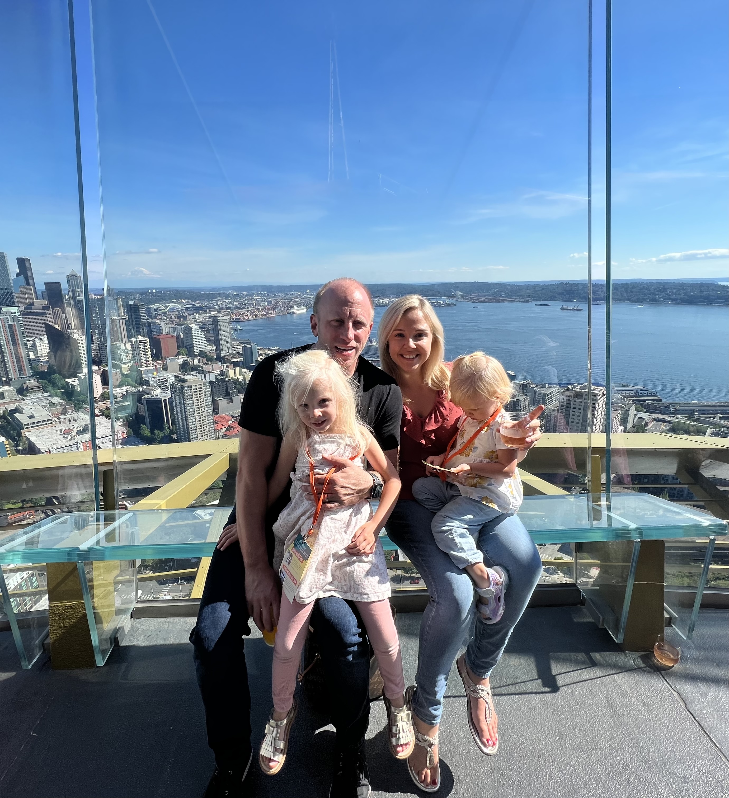 Family at the Space Needle in Seattle